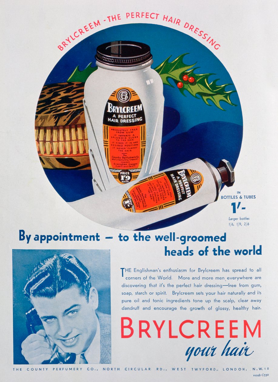 Brylcreem hirdetés, 1938 alkotó: Unbekannt