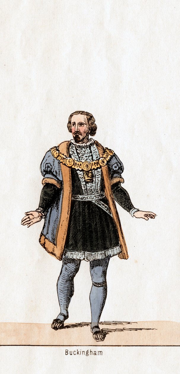 Buckingham, Shakespeare VIII. Henrik drámájának jelmezterve, 19. század alkotó: Unbekannt