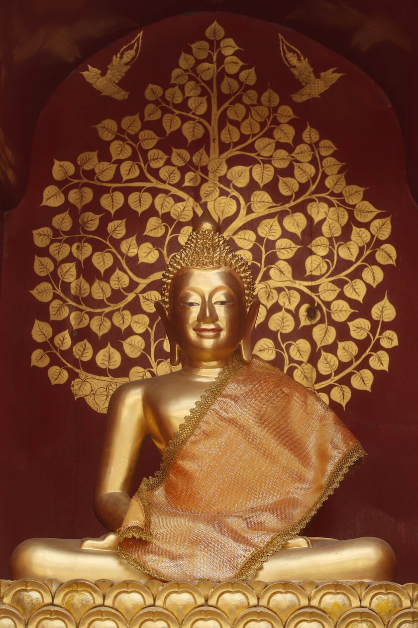 Buddha-szobor a Chiang Mai állambeli Wat Phan On-ban. Thaiföld alkotó: Unbekannt