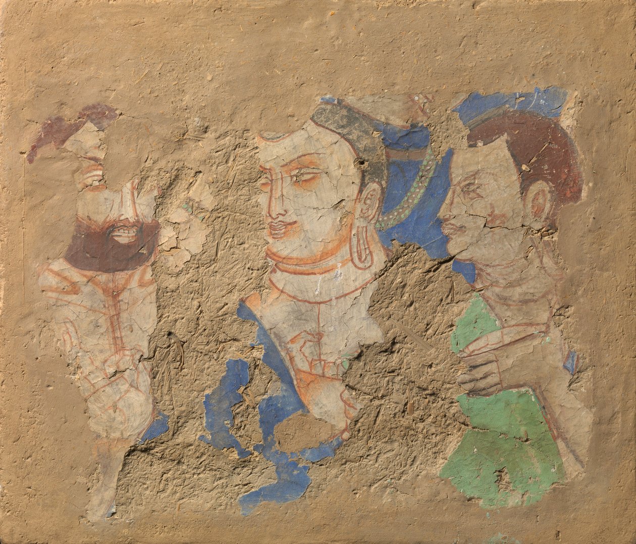 Buddha két tanítvánnyal, kb. 6-7. század. alkotó: Unbekannt