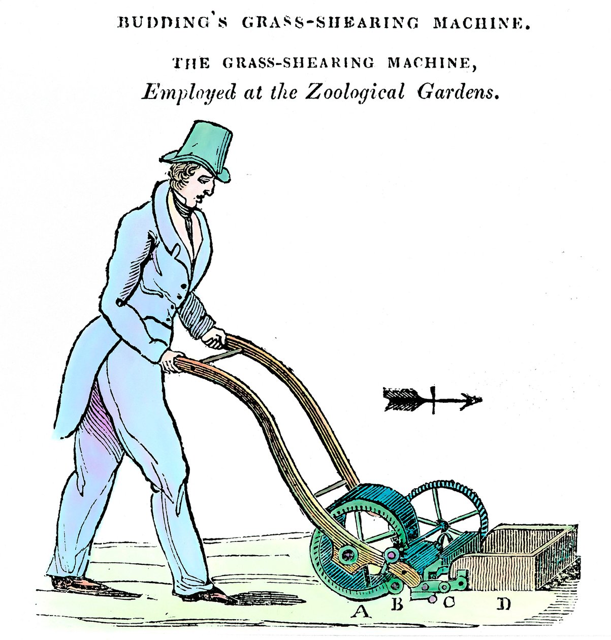 Buddings fűnyíró gép, c1832 alkotó: Unbekannt
