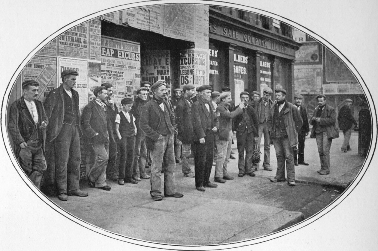 Építőemberek munkára készen, London, 1900 1901 alkotó: Unbekannt