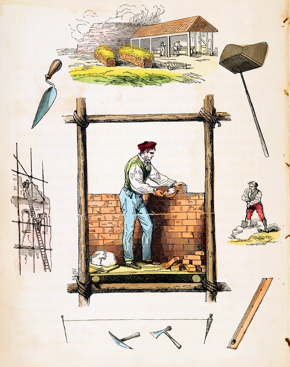 Építőipar, c1845 alkotó: Unbekannt