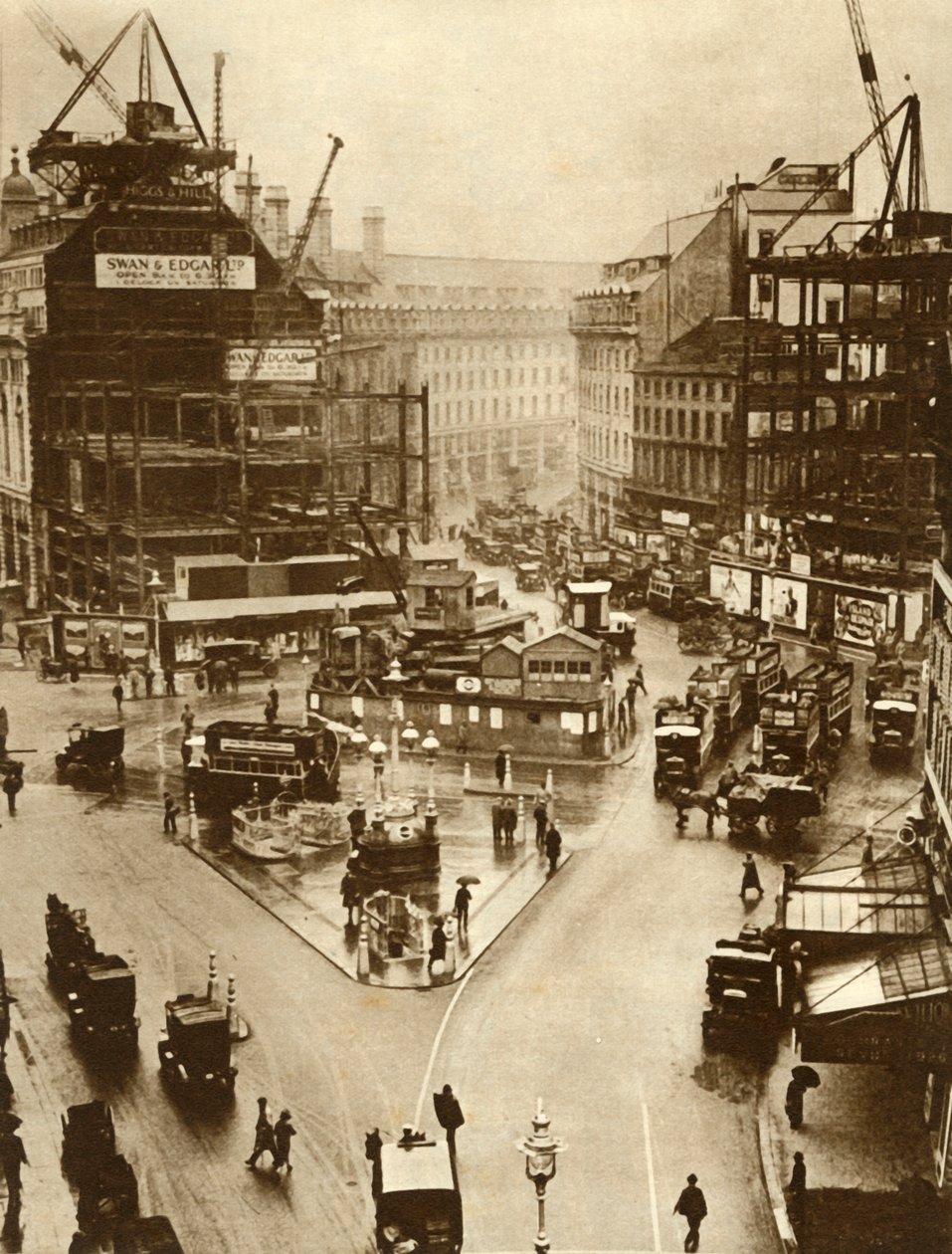 Építési munkák a Piccadilly Circusban Londonban, 1926, 1935. alkotó: Unbekannt