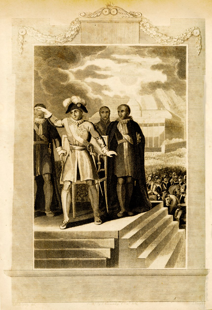 Buonaparte a májusi mezőn, 1816. alkotó: Unbekannt