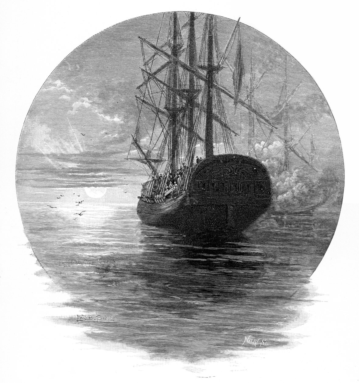Cooks kapitány maradványainak temetése a tengerben, 1779 1886 alkotó: Unbekannt