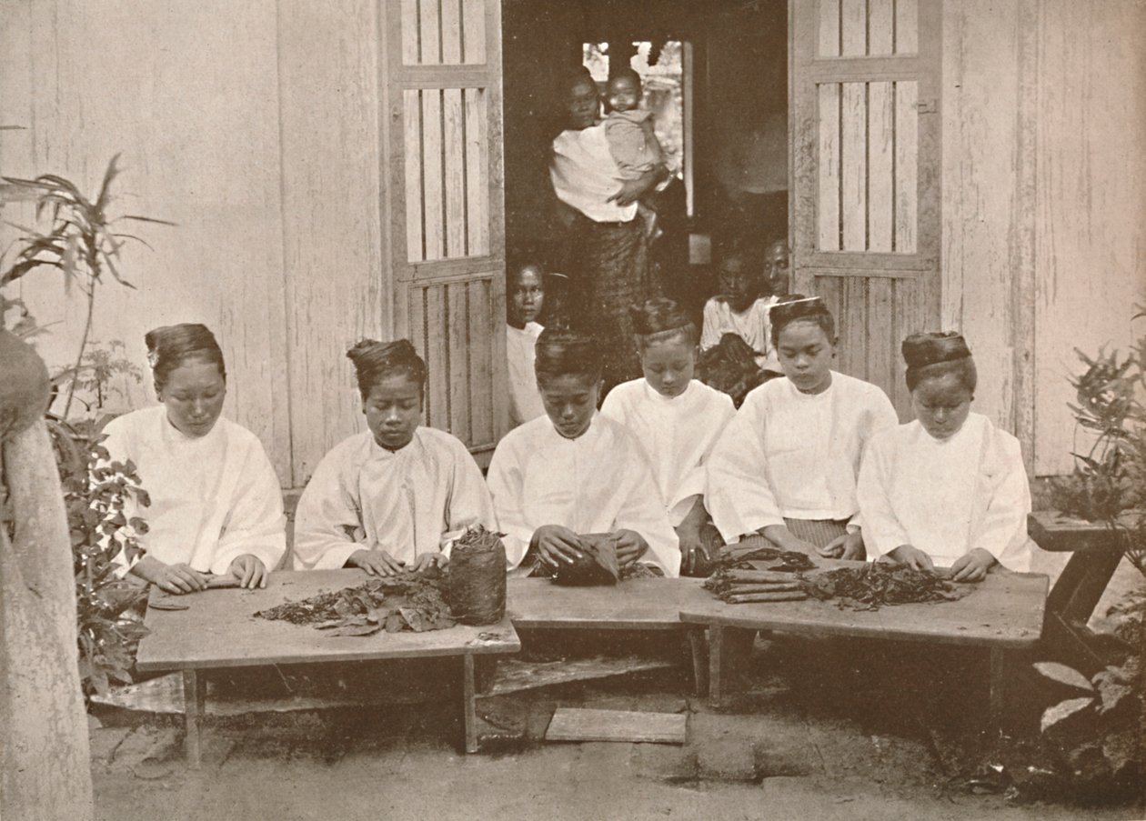 Burmai szivarkészítők, 1900. alkotó: Unbekannt