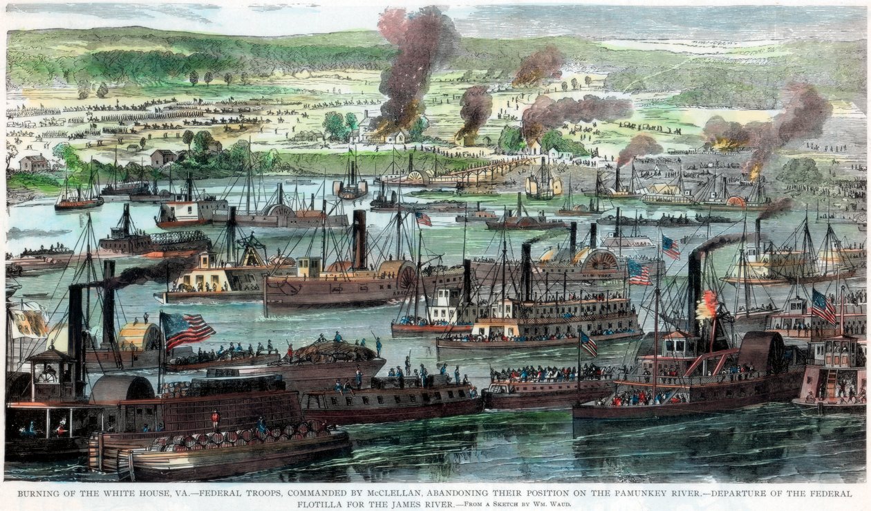 A Fehér Ház felgyújtása, Virginia, Amerikai polgárháború, 1862. június 26 alkotó: Unbekannt