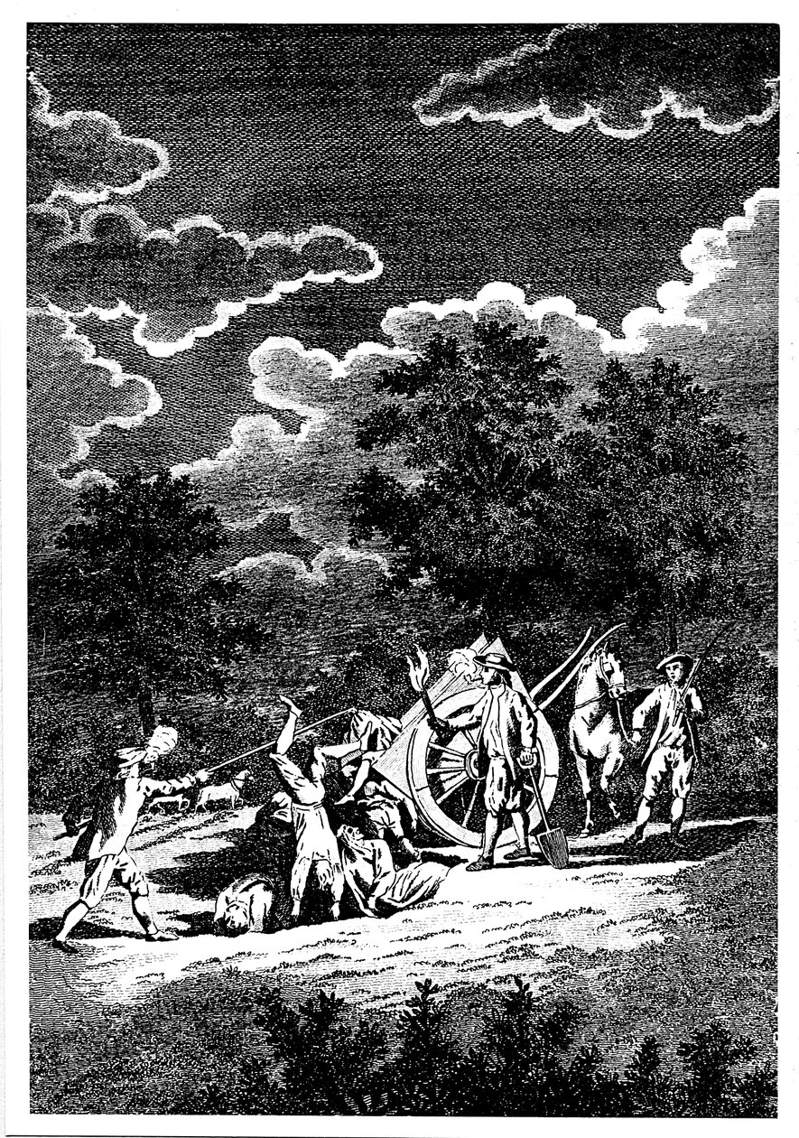 A londoni pestisjárvány áldozatainak éjszakai temetése több sírba, 1665 alkotó: Unbekannt