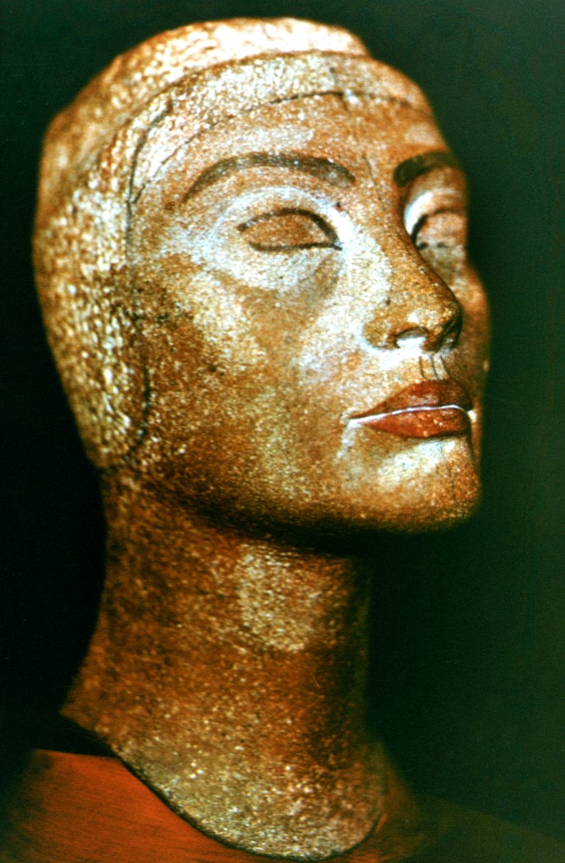 Nefertitinek, az ókori egyiptomi fáraó, Akhenaten Amenhotep IV királynőjének és feleségének mellszobra alkotó: Unbekannt