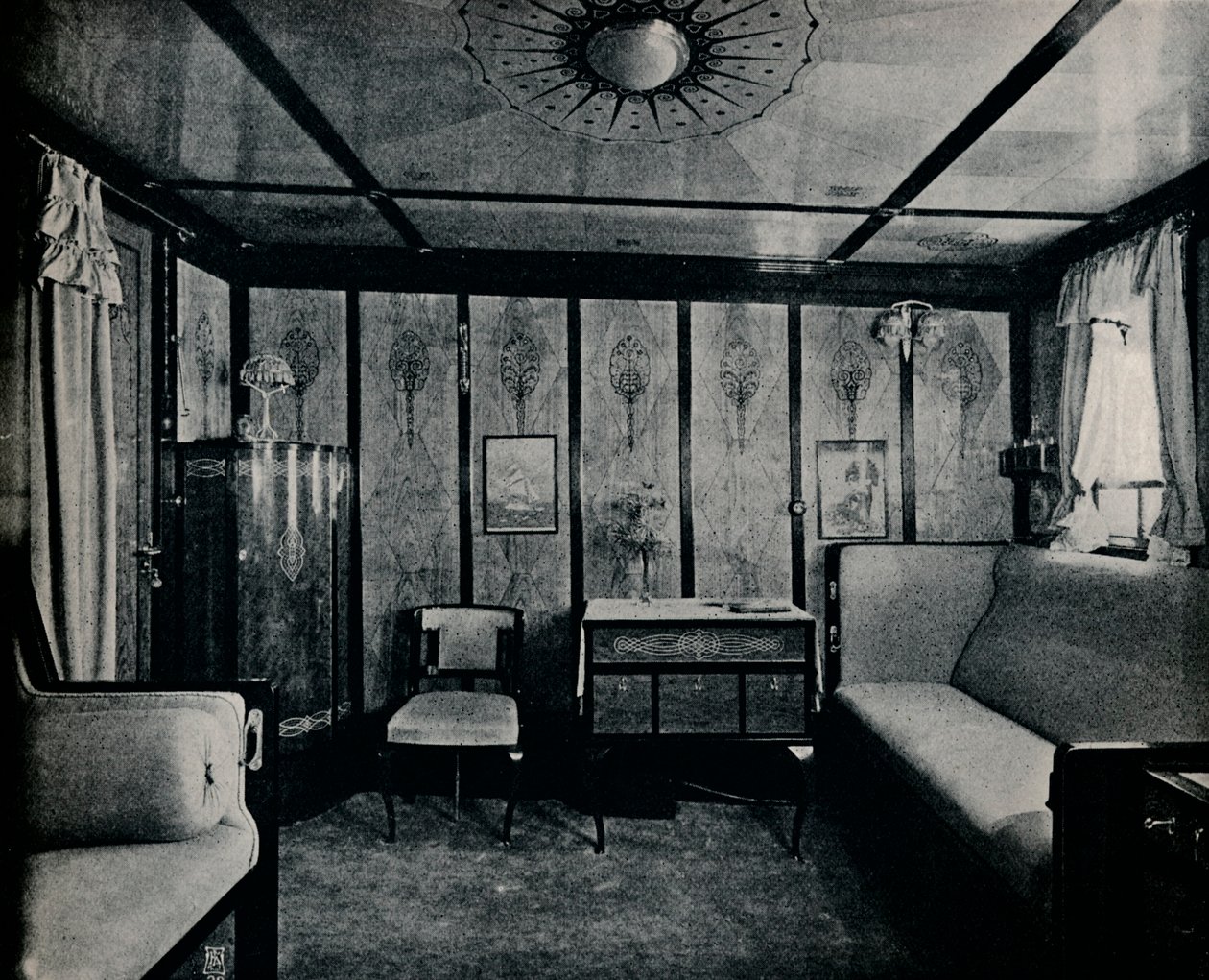 Cabin-De-Luxe az észak-német Lloyd SS-n. Kronprinzessin Cecilie, 1907 alkotó: Unbekannt
