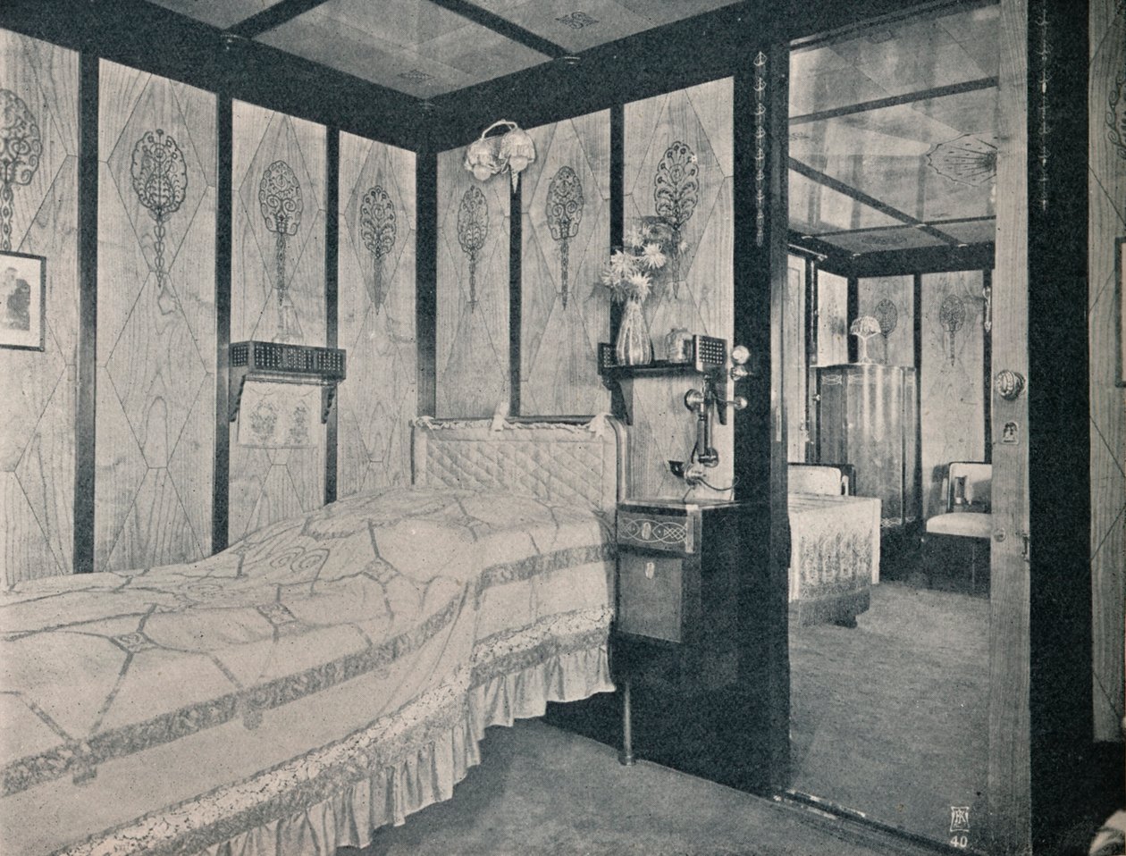 Cabin-De-Luxe az észak-német Lloyd SS-n. Kronprinzessin Cecilie, 1907 alkotó: Unbekannt