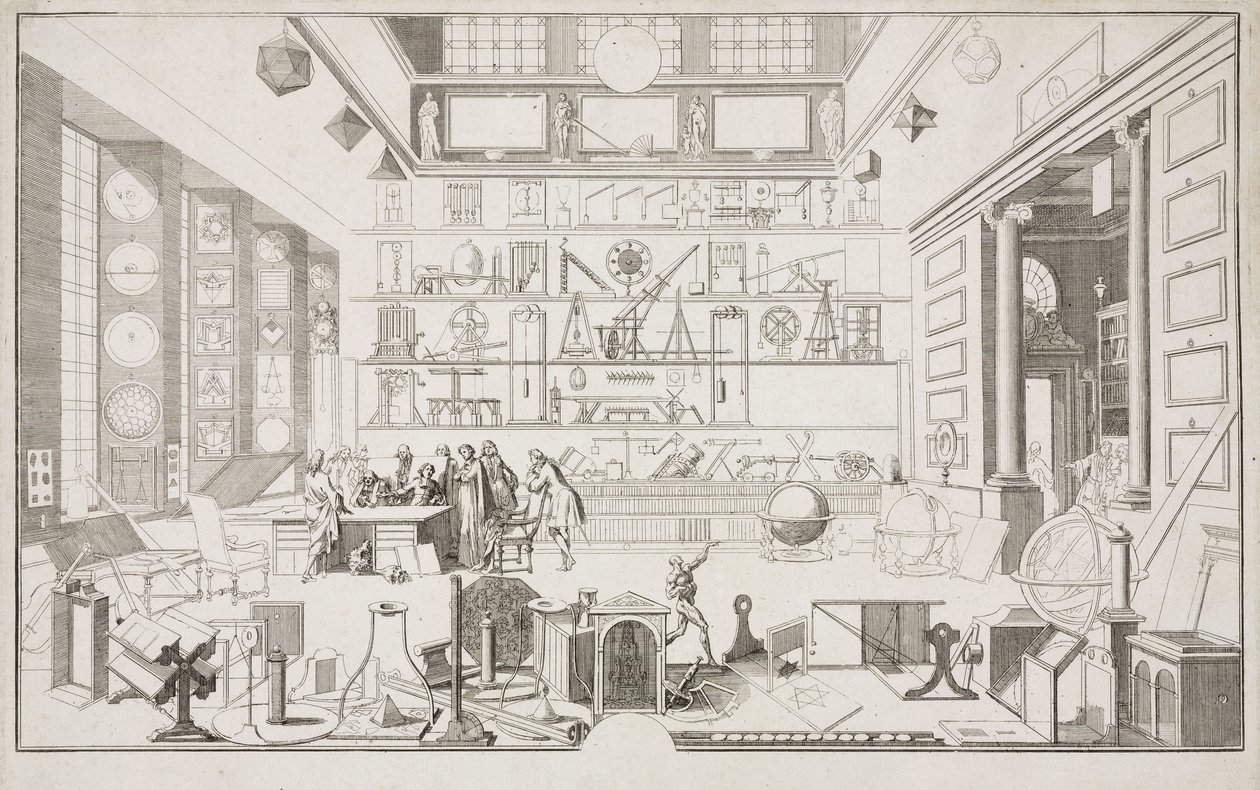 Cabinet de Geometrie de Mr LE CLERC – Kutatóközpontok Az Academie des Sciences Fizikai Laboratóriuma, Párizs, 1700 körül alkotó: Unbekannt