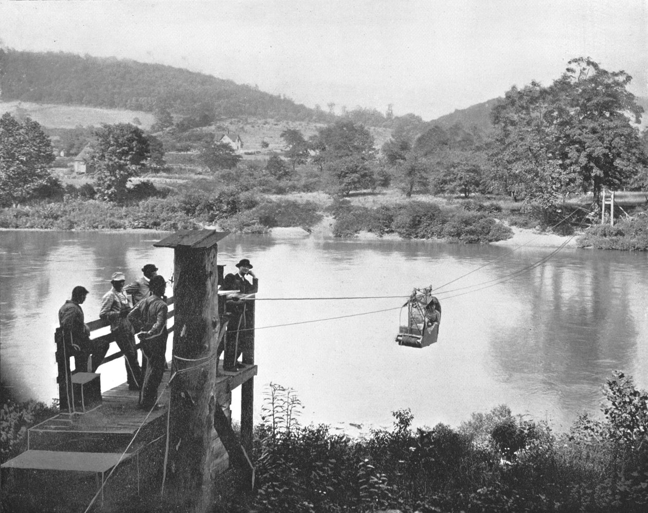 Cable Ferry, La Colle közelében, Pennsylvania, USA, 1900. alkotó: Unbekannt