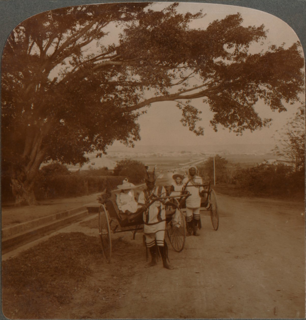 Őslakosok által rajzolt taxik egy lakóúton, Durban, Dél-Afrika, 1900. sz alkotó: Unbekannt
