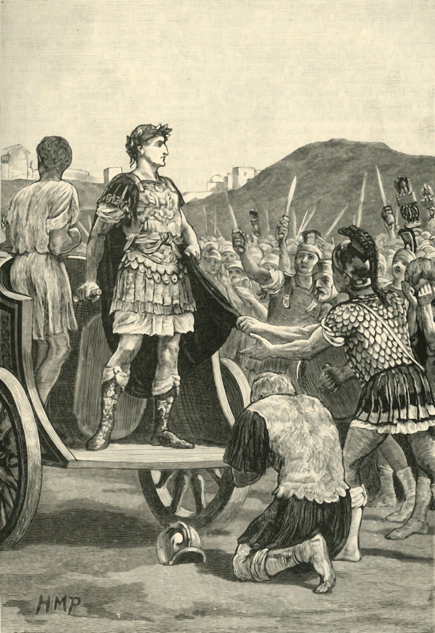 Caesar beszédet mond a Malcontent Légiókhoz a Campus Martiusban, 1890. alkotó: Unbekannt