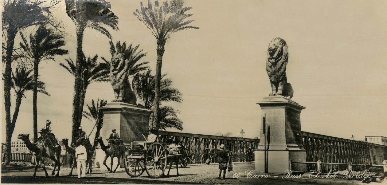 Kairó – Kasr-El-Nil híd, c1930-c1939. alkotó: Unbekannt