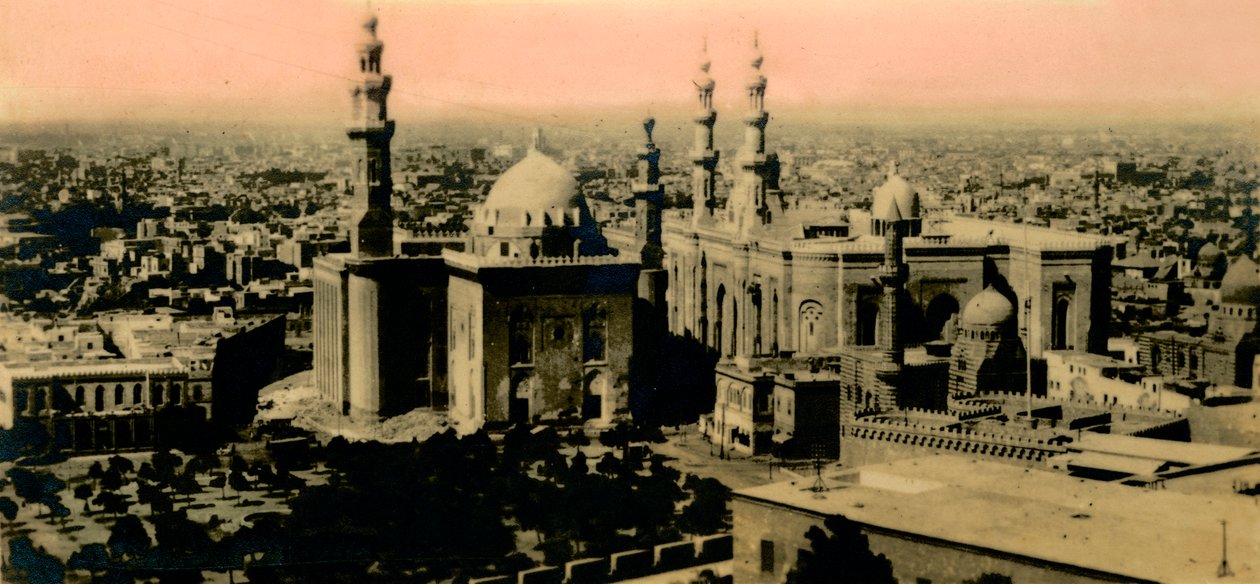 Kairó: Általános nézet és Hasszán szultán mecset, c1918-c1939. alkotó: Unbekannt