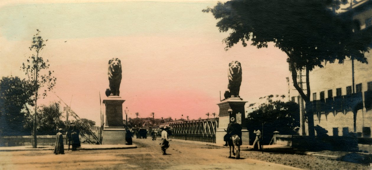 Kairó: A Kasr - El - Nílus híd, c1918-c1939. alkotó: Unbekannt