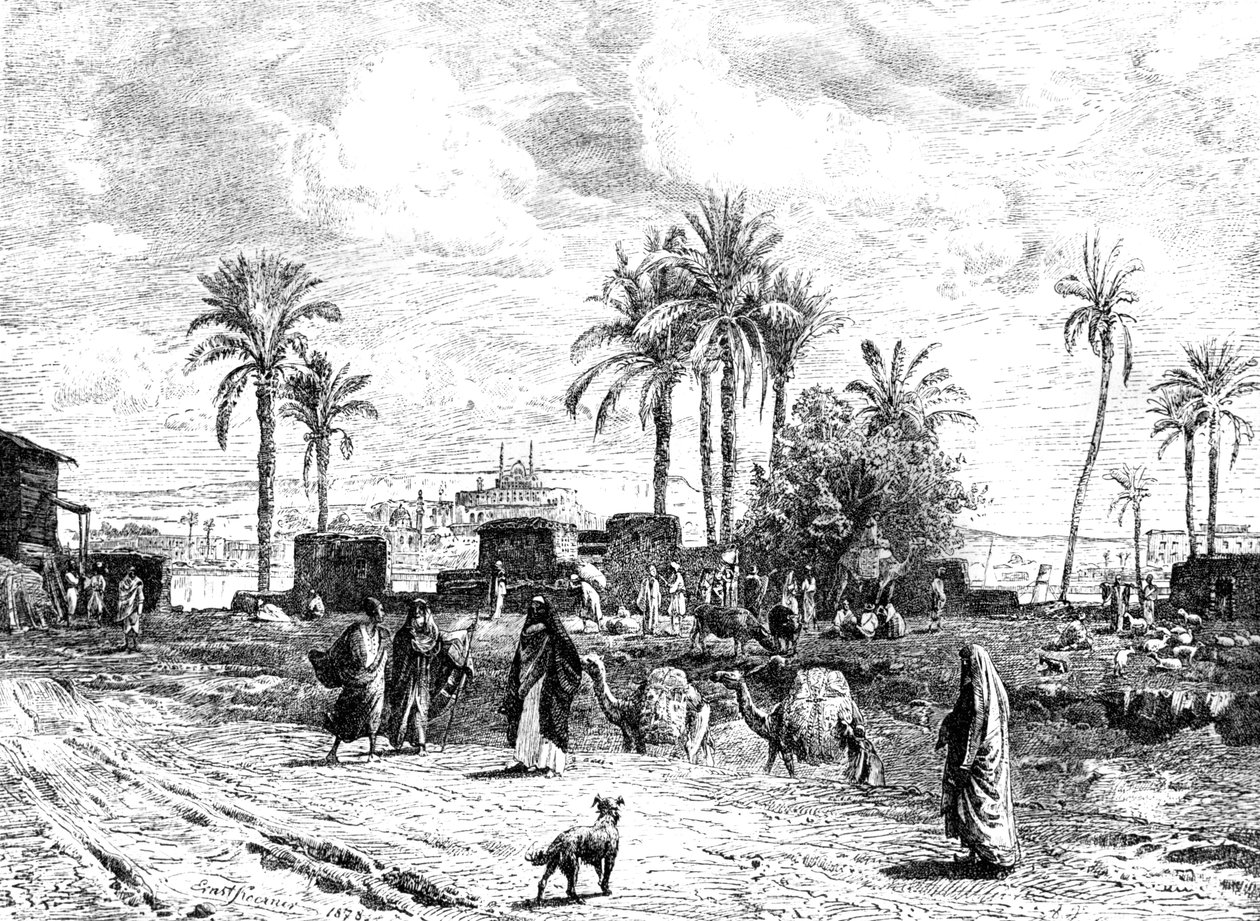 Kairó a Nílus bal partjáról nézve, 1881 alkotó: Unbekannt