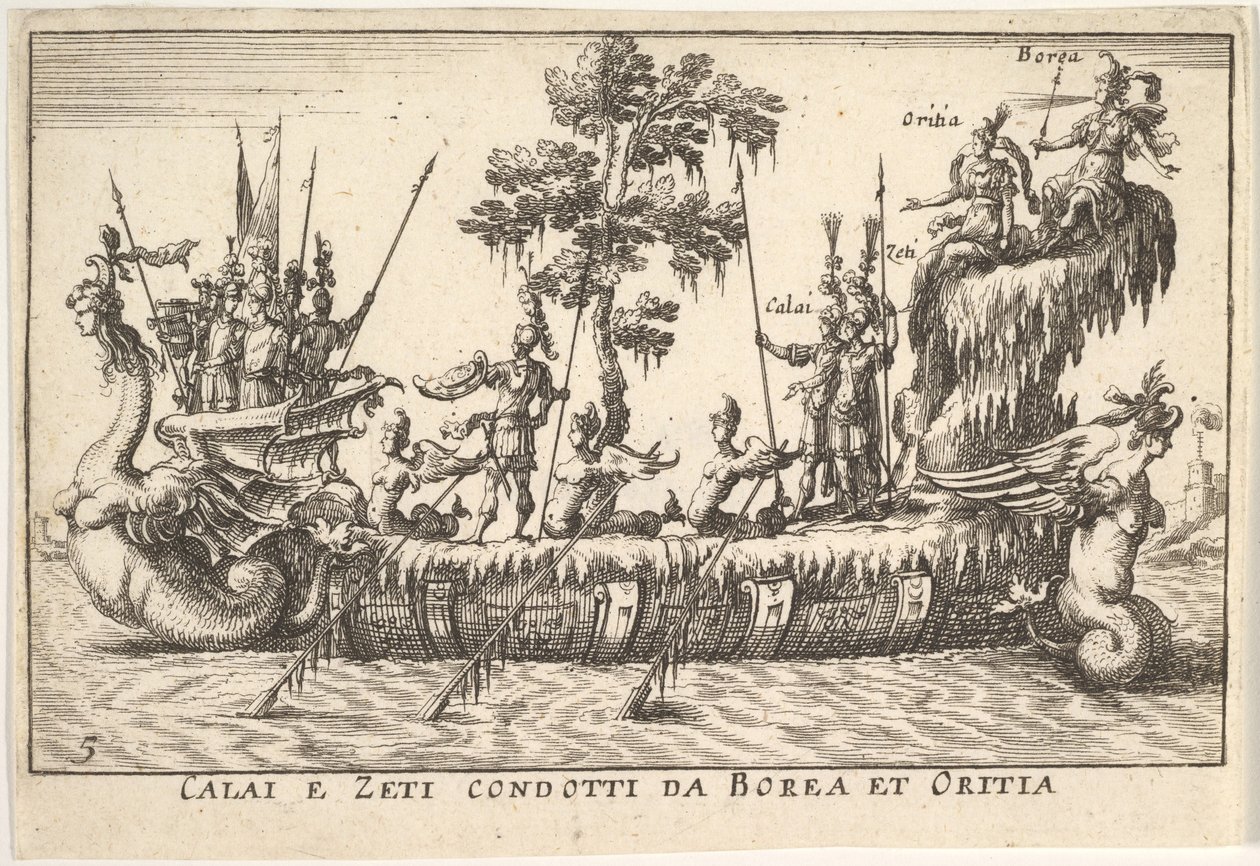 Calais és Zetes Boreas és Oreithyia Calais e Zeti condotti da Borea et Oritia vezetésével, w..., 1664. alkotó: Unbekannt