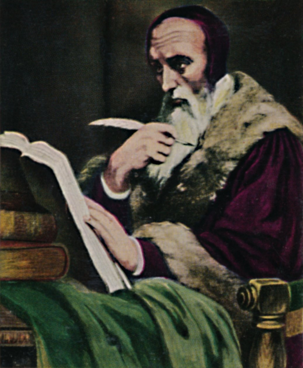 Kálvin 1509-1564. - Scheffer festménye, 1934. alkotó: Unbekannt