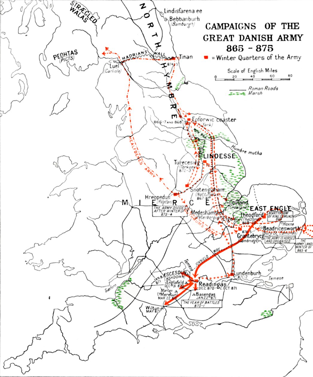 A Nagy Dán Hadsereg hadjáratai 865-875., 1935 alkotó: Unbekannt