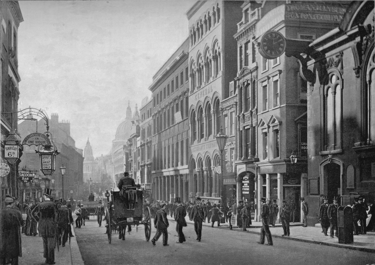 Cannon Street, nyugat felé nézve, London City, 1910, 1911 alkotó: Unbekannt