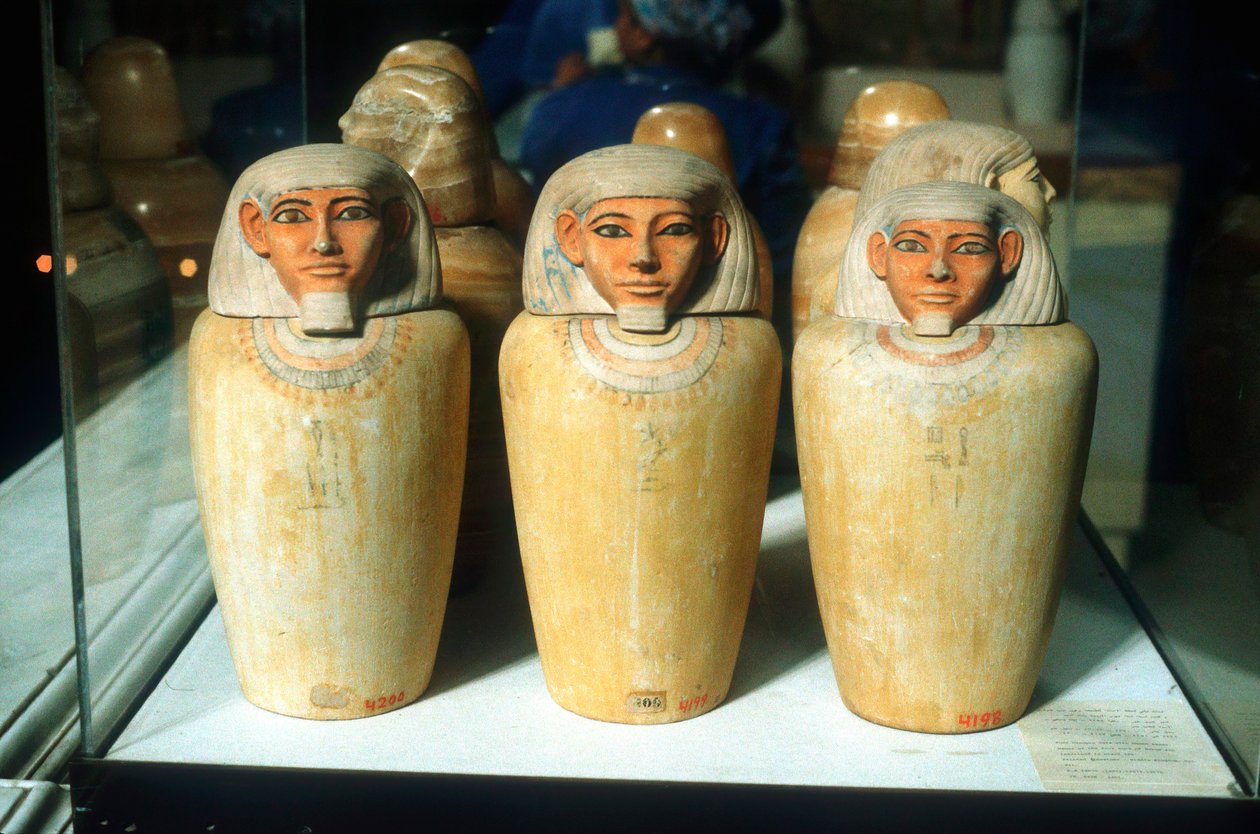 Canopic Jars, ókori egyiptomi, 26. dinasztia, ie 664-525 alkotó: Unbekannt