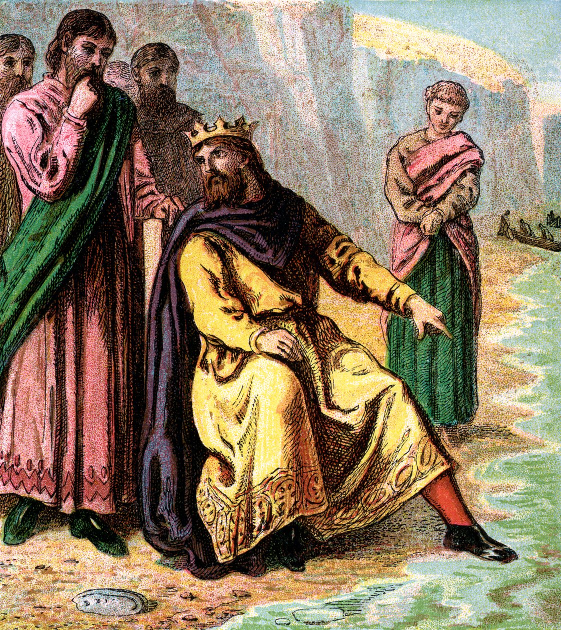 Canute and His Courtiers, 11. század, 1850 alkotó: Unbekannt