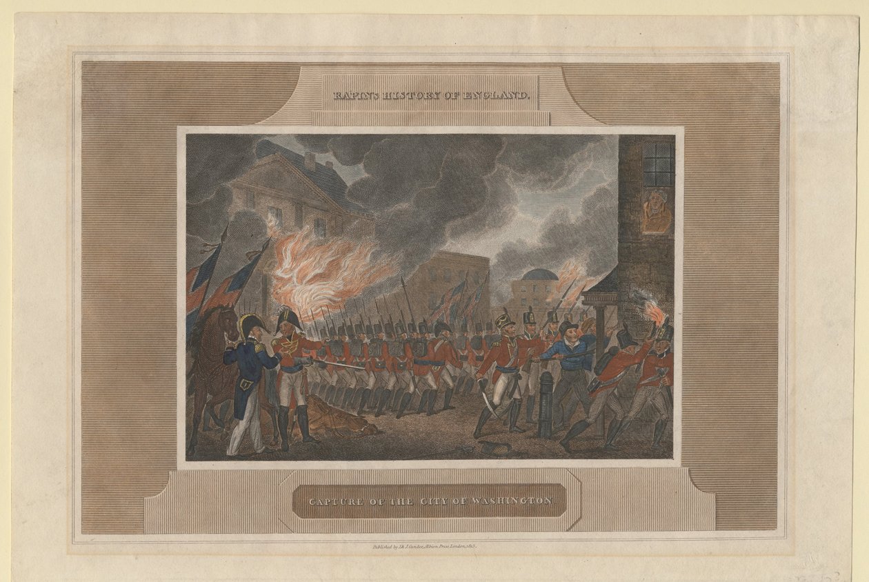 Washington város elfoglalása és felgyújtása, 1815 alkotó: Unbekannt