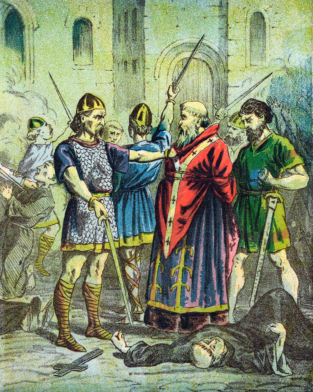 Szent Alfege, canterburyi érsek elfogása, 1012, 19. század közepe alkotó: Unbekannt