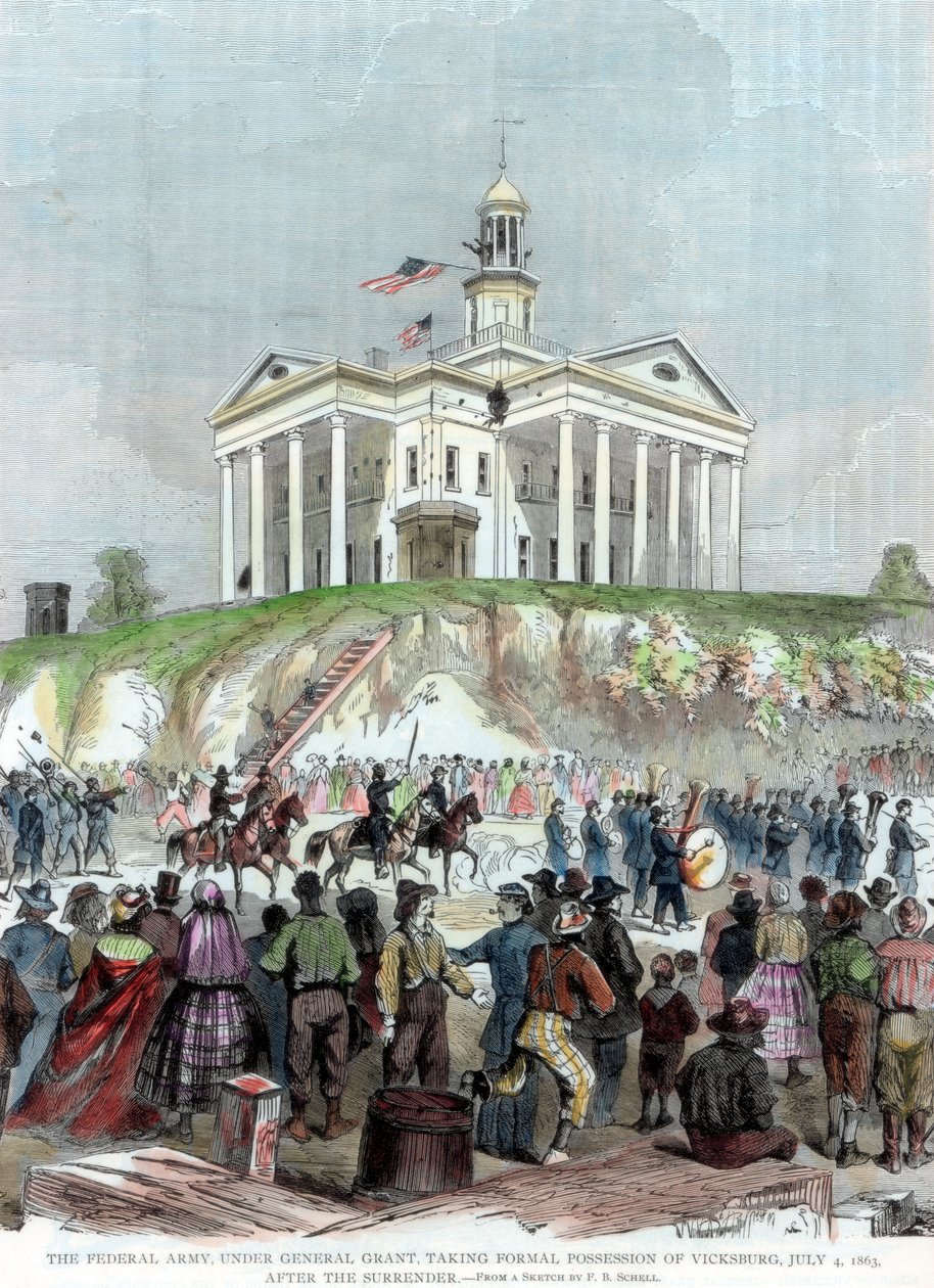 Vicksburg (Mississippi állam) elfoglalása az uniós hadsereg által, amerikai polgárháború, 1863. július 4. alkotó: Unbekannt