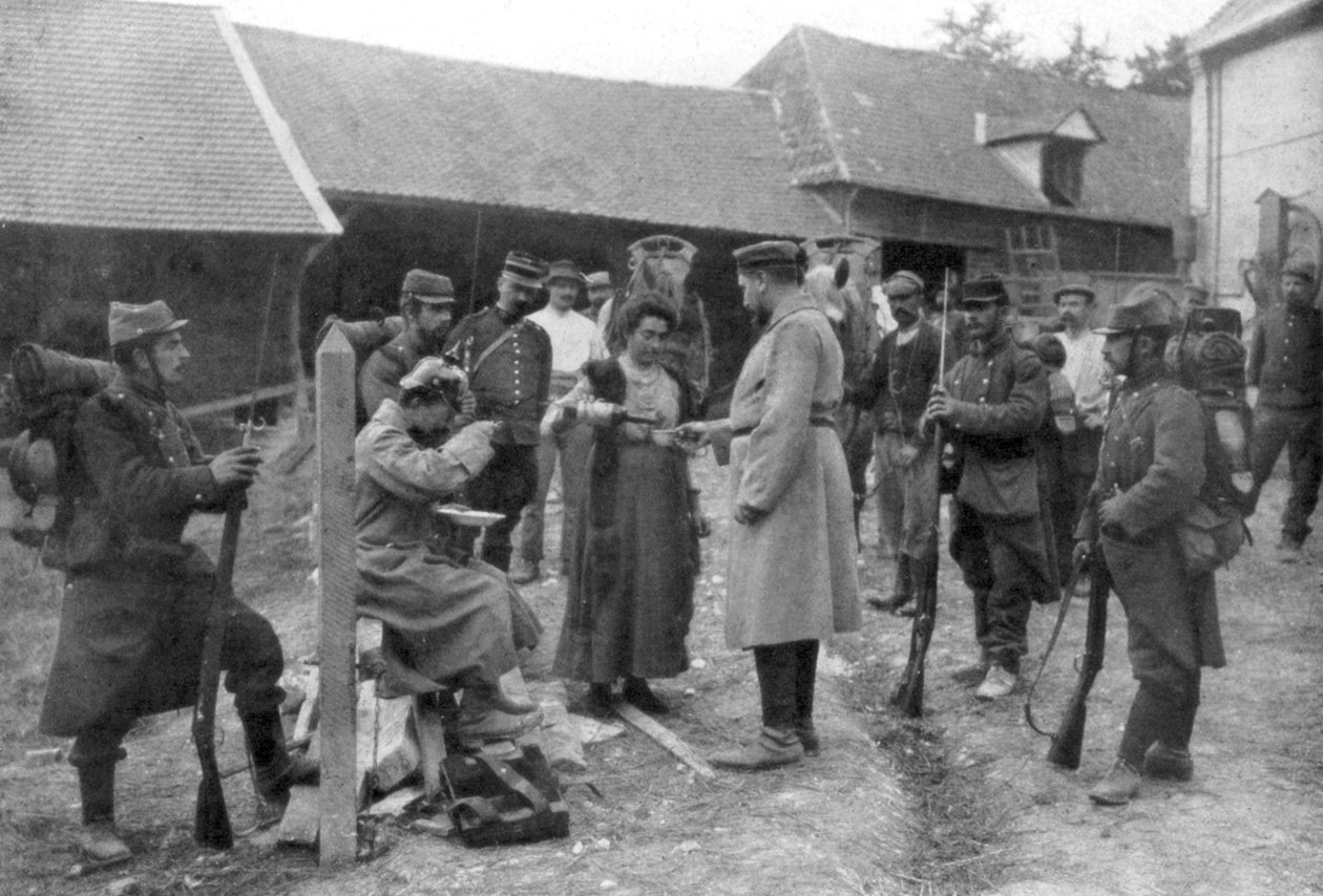 Elfogták a német foglyokat, Franciaország, 1914. augusztus alkotó: Unbekannt