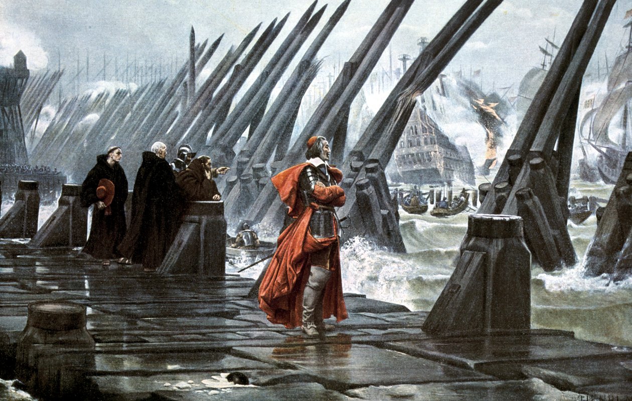 Richelieu bíboros La Rochelle ostrománál, 1628-ban a XX. század elején alkotó: Unbekannt