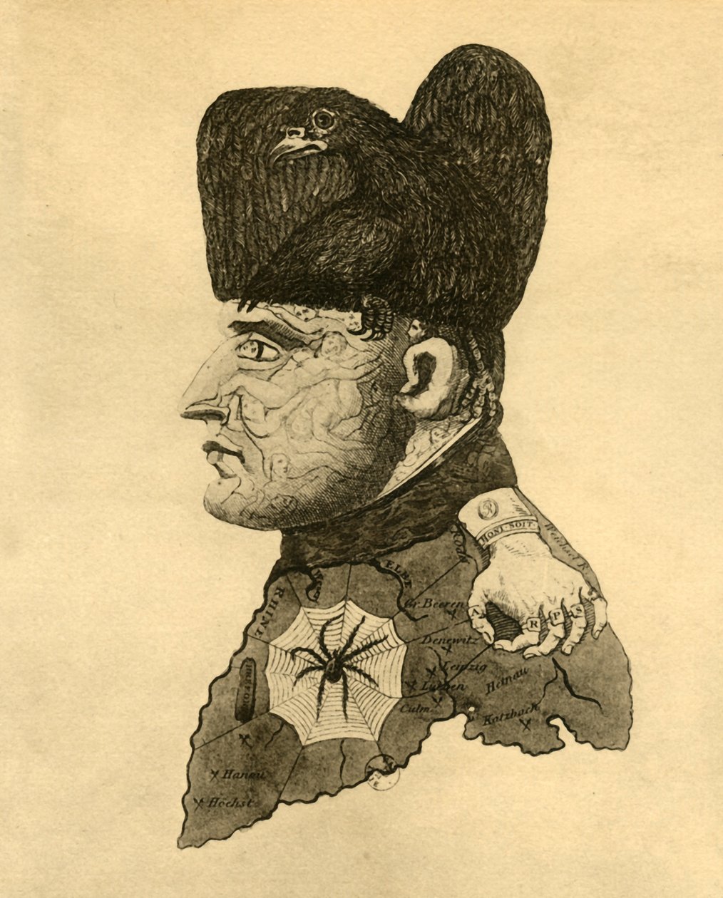Napóleon karikatúrája, 1814, 1921. alkotó: Unbekannt