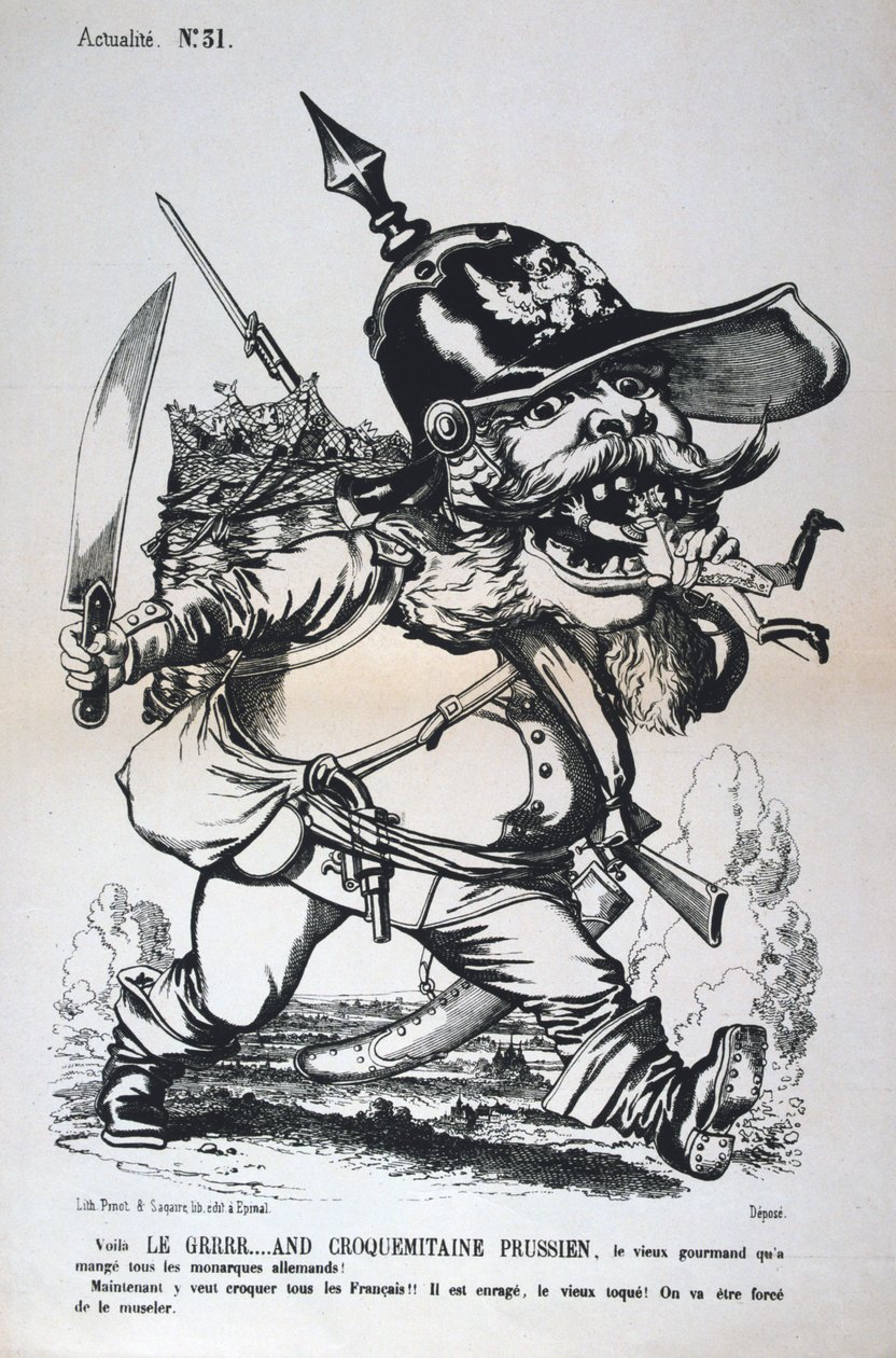 I. Vilmos porosz karikatúra, francia-porosz háború, 1870-1871. alkotó: Unbekannt