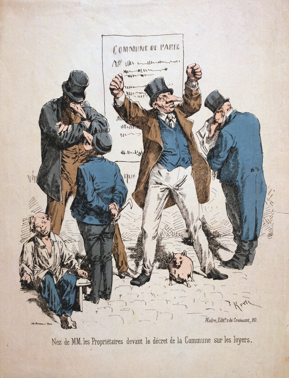 A tulajdonosok karikatúrája, Párizs Kommün, 1871. alkotó: Unbekannt
