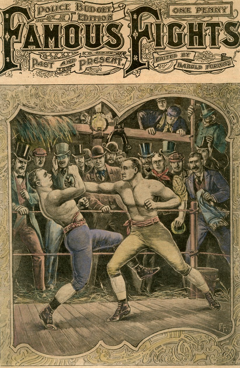 Carney teljes erejével jobb oldalát az állkapcsába verte, 1880-as évek, 19. század vége vagy 20. század eleje alkotó: Unbekannt