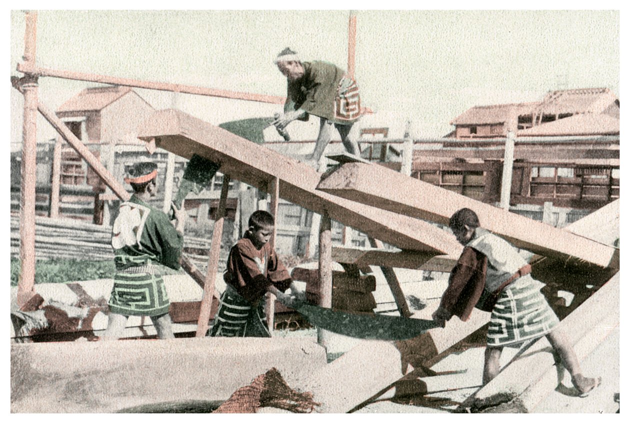 Asztalosok munkában, Japán, 1904 alkotó: Unbekannt