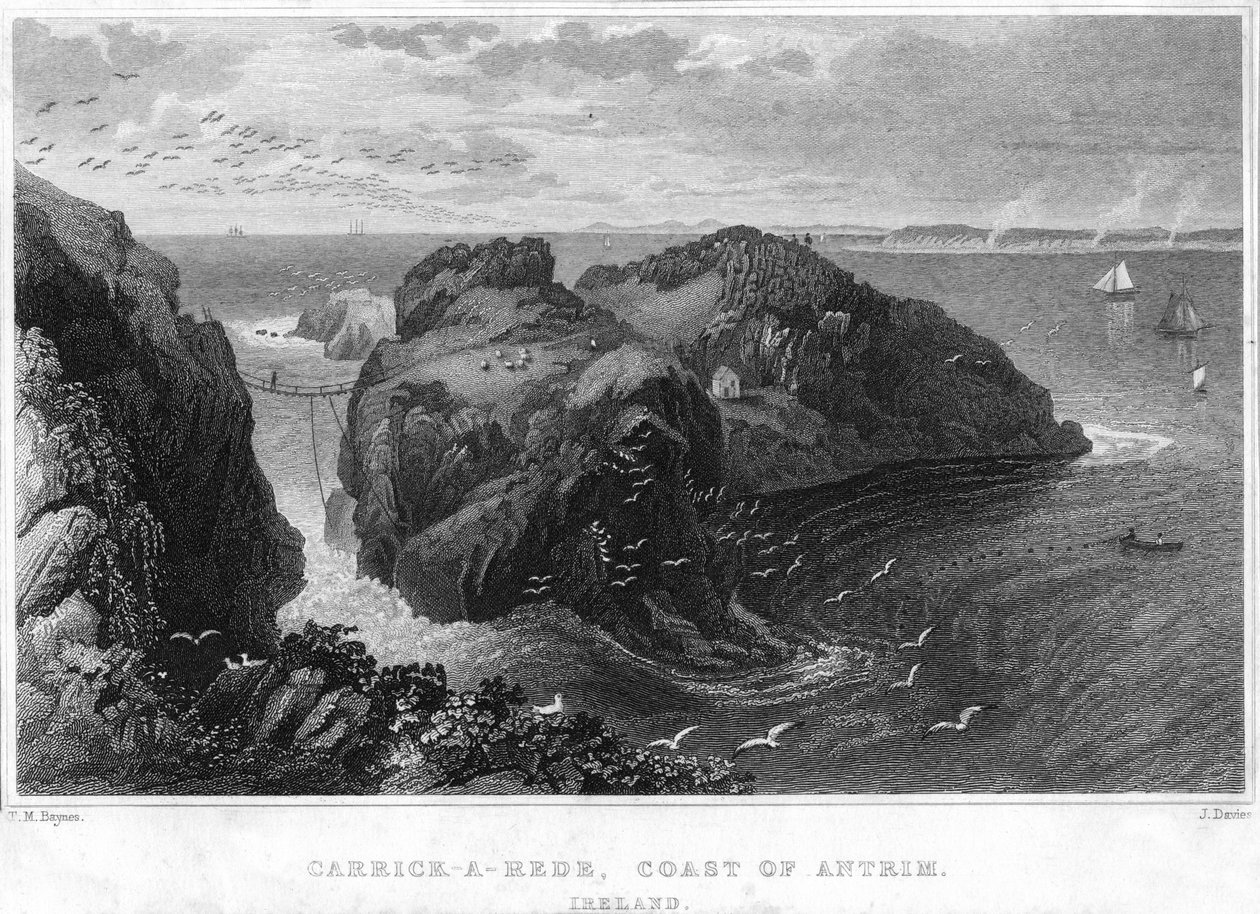 Carrick-A-Rede, Antrim tengerpartja, Írország, 19. század alkotó: Unbekannt