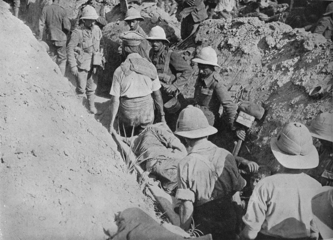Sebesültek szállítása a lövészárokban, 1915 alkotó: Unbekannt