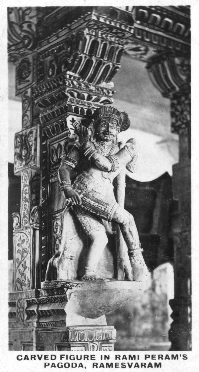 Faragott figura Rami Perams pagodában, Ramesvaram, India, 1925 alkotó: Unbekannt