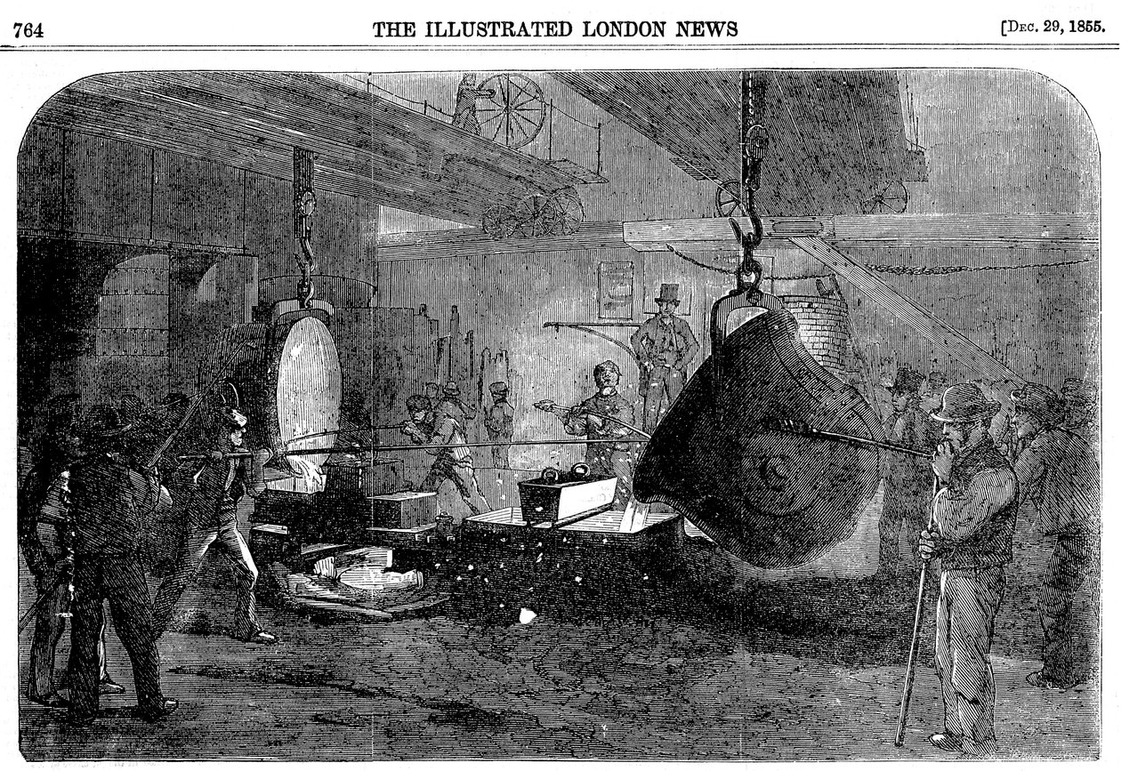 Habarcs öntés a Grissells Regents Canal Ironworksnél, City Road, London, 1855 alkotó: Unbekannt