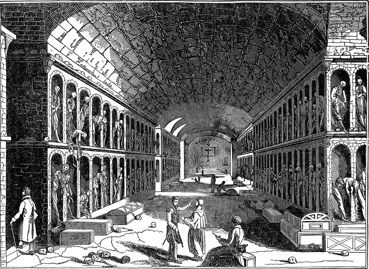 A kapucinus ferences kolostor katakombája, Palermo, Szicília, 1833 alkotó: Unbekannt
