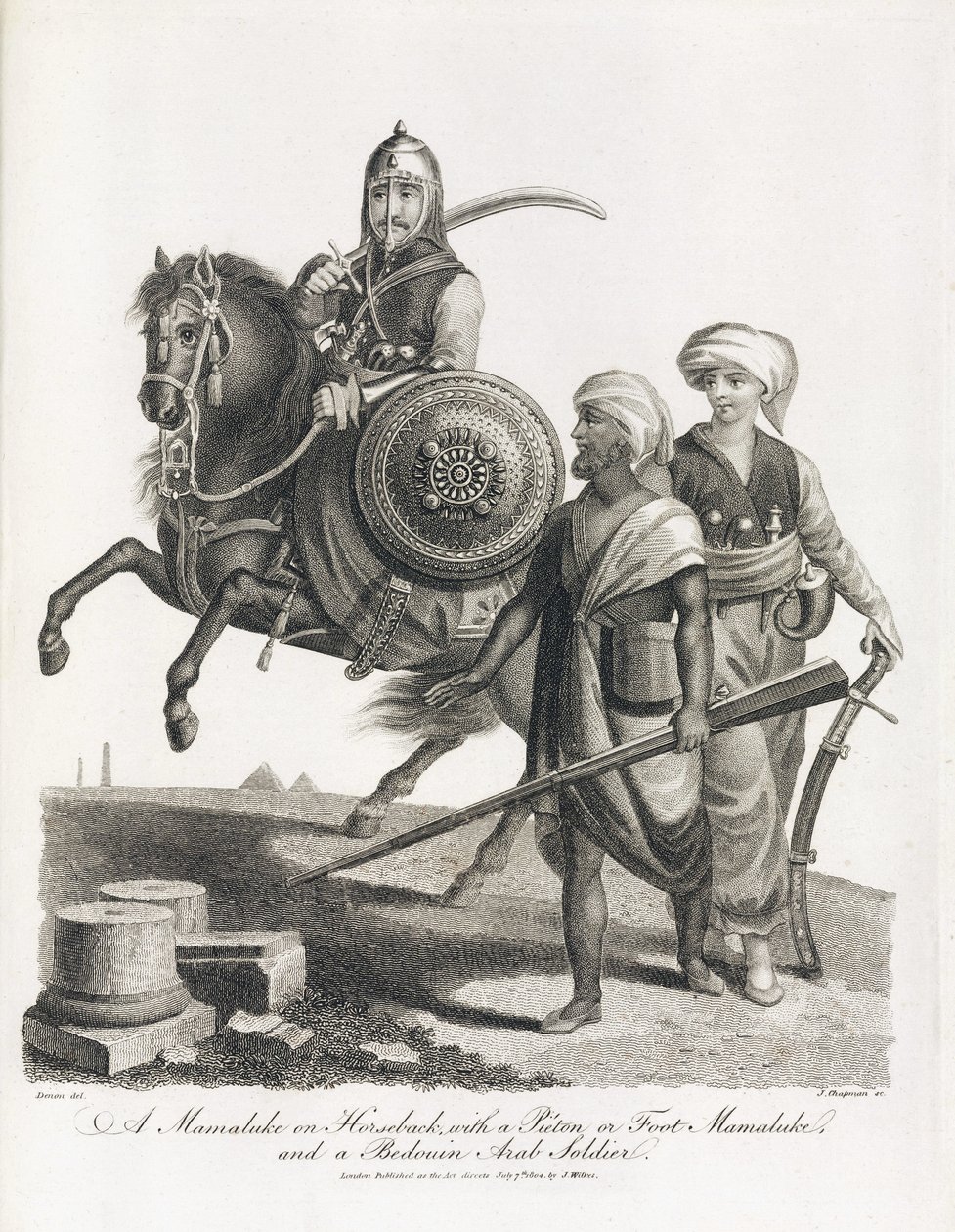 Mameluk lovas és a mameluk és beduin gyalogság katonái, 1804-ben alkotó: Unbekannt