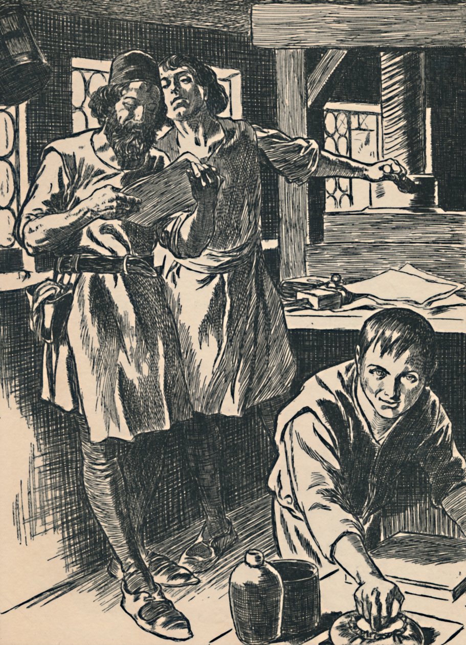 Caxton a nyomdájában, c1907 alkotó: Unbekannt