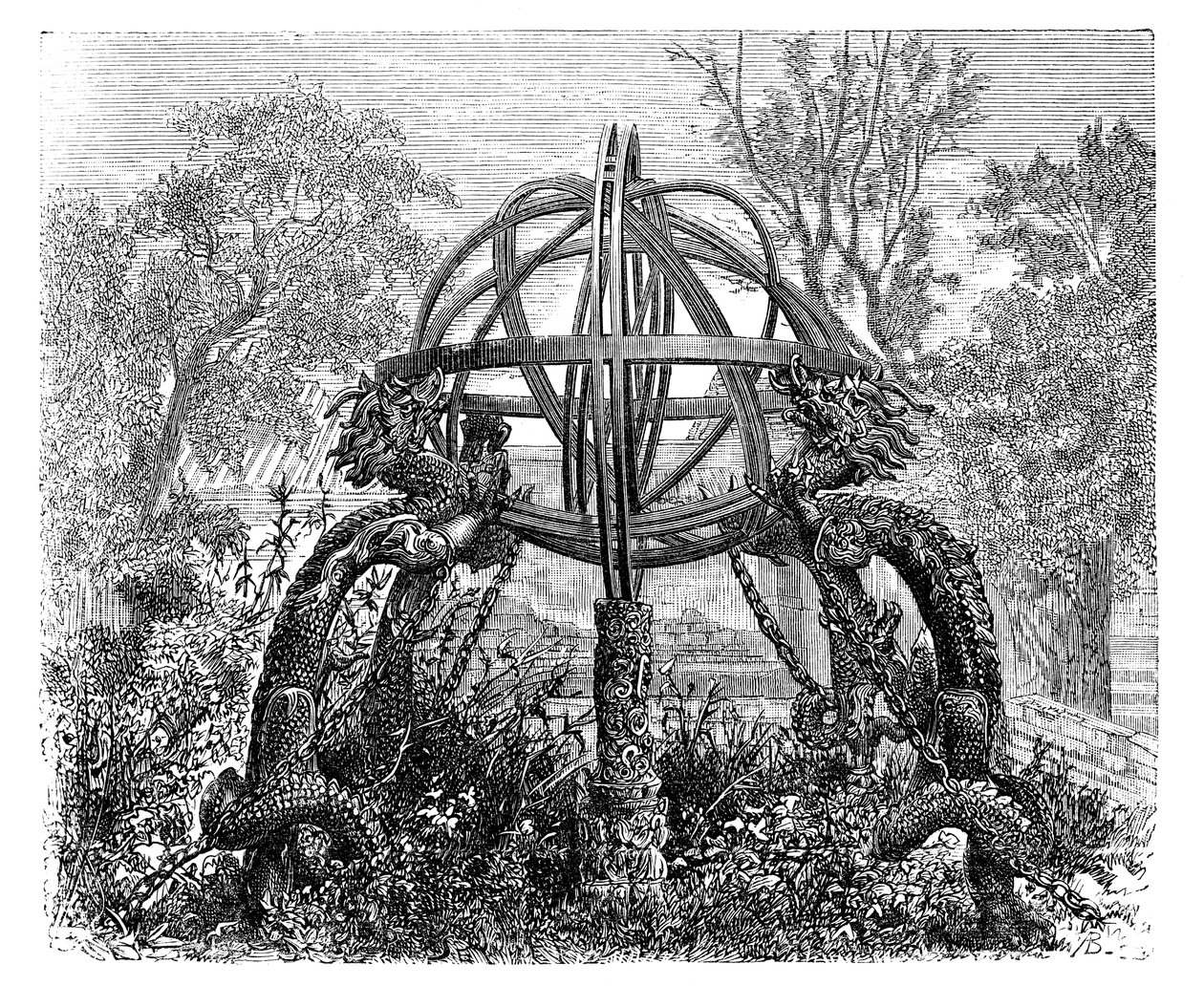 Égi gömb a régi csillagvizsgálóban, Peking, 1890 alkotó: Unbekannt