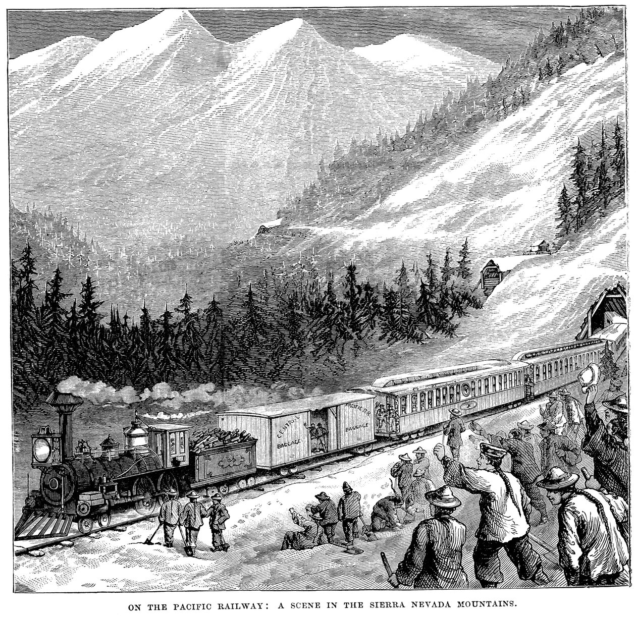 Közép-csendes-óceáni vasút a Sierra Nevada-hegységben, 1875 alkotó: Unbekannt