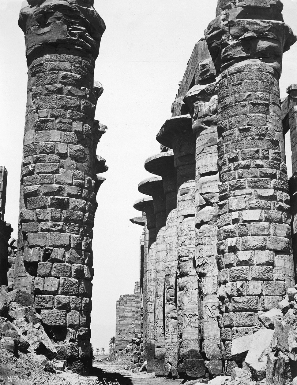 A karnaki nagy templom központi sikátora, Egyiptom, 1878 alkotó: Unbekannt